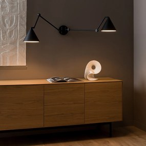 Scharnierende wandlamp, 2 armen, Moke