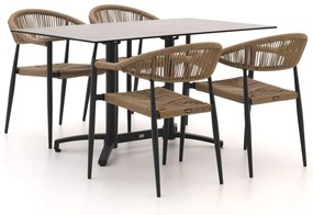 Manifesto Belpasso/Canzo 140cm dining tuinset 5-delig stapelbaar inklapbaar