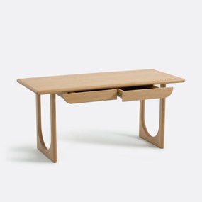 XL bureau in eiken en fineer, 2 lades, Douve