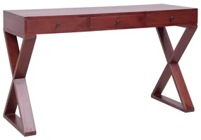 vidaXL Computerbureau 115x47x77 cm massief mahoniehout bruin