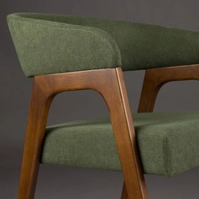 Dutchbone Adamello Vintage Eetkamerstoel Walnoot Groen