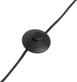 Vloerlamp hout met ovale linnen kap wit 50cm - Mels