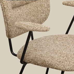 Moderne Eetkamerstoel Met Armleuningen Beige