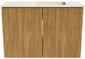 Mondiaz Joya DLux 60cm toiletmeubel oak met wastafel faye rechts 1 kraangat meli