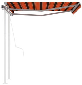 vidaXL Luifel automatisch uittrekbaar met palen 3,5x2,5 m oranje bruin