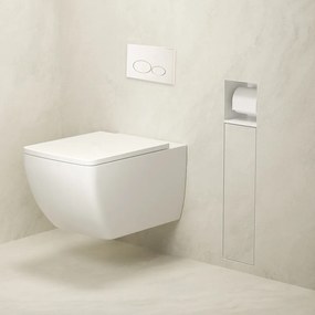 Mueller Bela inbouw toiletrol en borstelhouder betegelbaar wit mat