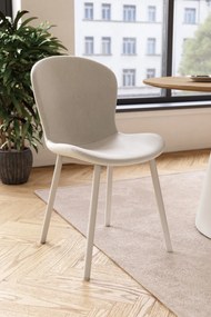 FIORA Beige (stof Apia 453) / grijs-beige frame (kasjmier) - MODERNE GESTOFFEERDE STOEL VOOR WOONKAMER/EETKAMER LOFT