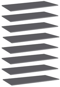 vidaXL Wandschappen 8 st 80x30x1,5 cm spaanplaat hoogglans grijs