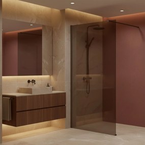 Walk-in douchewand Rea Flexi Brown / Titan 80