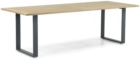 Dining Tuintafel Rechthoekige tuintafels/Rechthoekig 240 x 95 cm Aluminium/Teak Grijs Condor