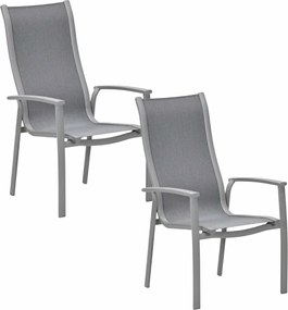 Garden Impressions Hilly tuinstoel stapelbaar taupe - 2 stuks