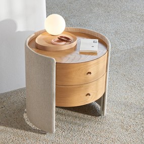 Tafellamp, opaline/eik bol, Hannasta