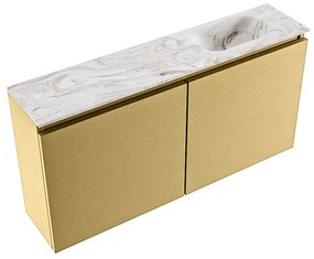 Mondiaz Ture DLux toiletmeubel 100cm oro met wastafel glace rechts met kraangat