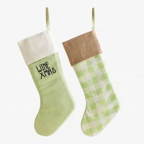 Set Van 2 Kerstsokken Twinkle Groen – Mint - Sklum
