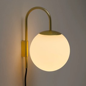 Wandlamp in messing en opaline glas, Moricio