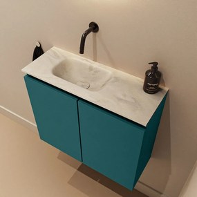 Mondiaz Ture DLux toiletmeubel 60cm smag met wastafel ostra links zonder kraangat