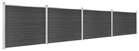 vidaXL Schuttingpanelenset 699x146 cm HKC grijs