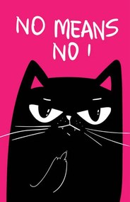 Ilustratie Black Cat with grumpy face. saying, Marianna Pashchuk