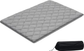 VEVOR Japanse futonmatras (2032 x 1372 x 89 mm), opvouwbare tatami-vloermatras (tweepersoonsformaat) met opbergtas en bevestigingsmateriaal, 9-laags slaapmat voor meditatie en yoga, grijs