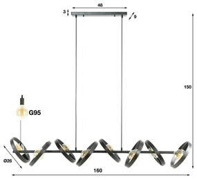 Grote Hanglamp Metalen Ringen