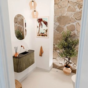 Mondiaz Joya DLux 75cm toiletmeubel ronding links/rechts dusk met wastafel faye midden zonder kraangat lava