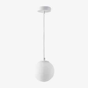 Plafondlamp Ø12 Cm In Ijzer Met Uvol Glazen Bol Wit - Sklum