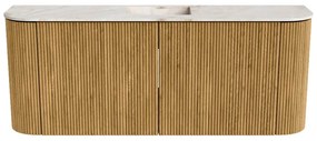 Mondiaz Joya DLux 105cm toiletmeubel ronding links/rechts oak met wastafel faye midden 1 kraangat frappe