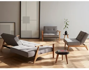 Innovation Living Splitback Frej Natural Design Slaapbank Met Eiken Armleuningen