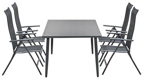 Garden Impressions Santos tuinset 5-delig donker grijs - Senna tuintafel 180x100 cm