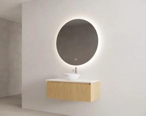 Gliss Design Timotheus badmeubel met ribbelfront 100cm pure met wit toppaneel en waskom