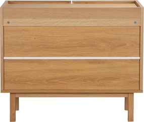 Kastje Eiken Met Stoffen Deuren 90 Cm - 90x40x60cm.