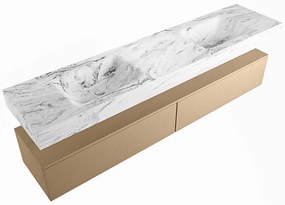 Mondiaz Alan DLux badmeubel 200cm oro 2 lades met wastafel glace dubbel 2 kraangaten