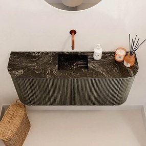Mondiaz Joya DLux 95cm toiletmeubel ronding links/rechts shadow met wastafel faye midden zonder kraangat lava