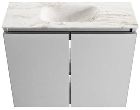 Mondiaz Ture DLux toiletmeubel 60cm plata met wastafel frappe midden met kraangat