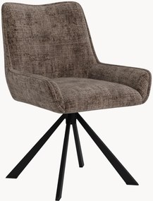 Chenille draaibare eetkamerstoelen Eddie, 2 stuks