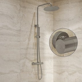 Saniclear Exclusive Stripes opbouw regendouche RVS met 20cm hoofddouche