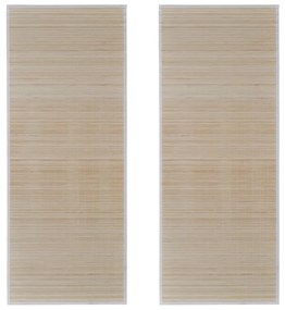 vidaXL Tapijten 2 st rechthoekig 120x180 cm bamboe natuurlijk