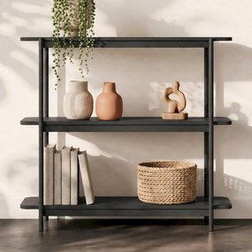 Openkast Met Drie Planken Zwart - 120x40x120cm.