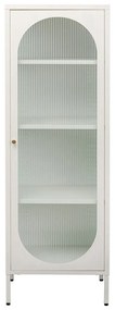 Kare Design Paros Hoge Kast Met Ribbelglas Off White - 50x35x150cm.