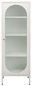 Kare Design Paros Hoge Kast Met Ribbelglas Off White - 50x35x150cm.