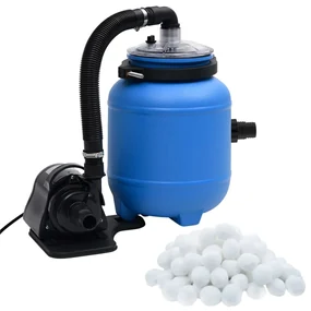 vidaXL Zwembadfilterpomp 4 m³/u zwart en blauw