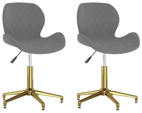 vidaXL Eetkamerstoelen draaibaar 2 st fluweel donkergrijs