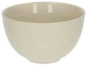 Kom, steengoed, beige, spikkel,Ø 12 cm
