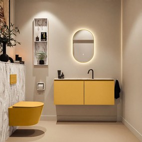 Mondiaz Ture DLux toiletmeubel 120cm ocher met wastafel glace midden met kraangat