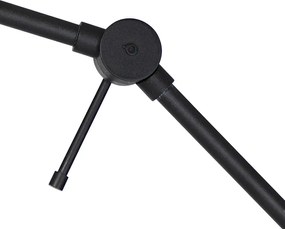 Vloerlamp zwart verstelbaar met kap geel en gouden binnenkant 50cm - Editor