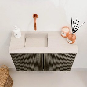 Mondiaz Joya DLux 60cm toiletmeubel shadow met wastafel faye links zonder kraangat meli
