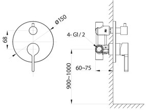 Sapho Iconic thermostatische inbouw douchekraan chroom