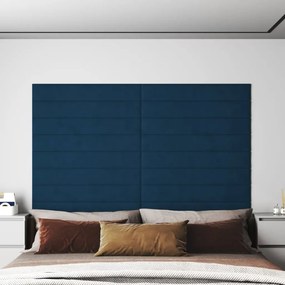 vidaXL Wandpanelen 12 st 1,62 m² 90x15 cm fluweel blauw