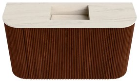 Mondiaz Joya DLux 75cm toiletmeubel ronding links/rechts ruby met wastafel faye midden zonder kraangat meli