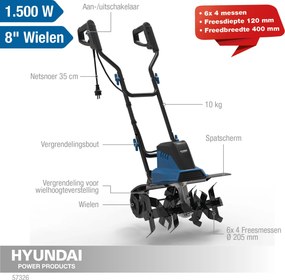 Hyundai Elektrisch Grondfrees 400mm - 1500W